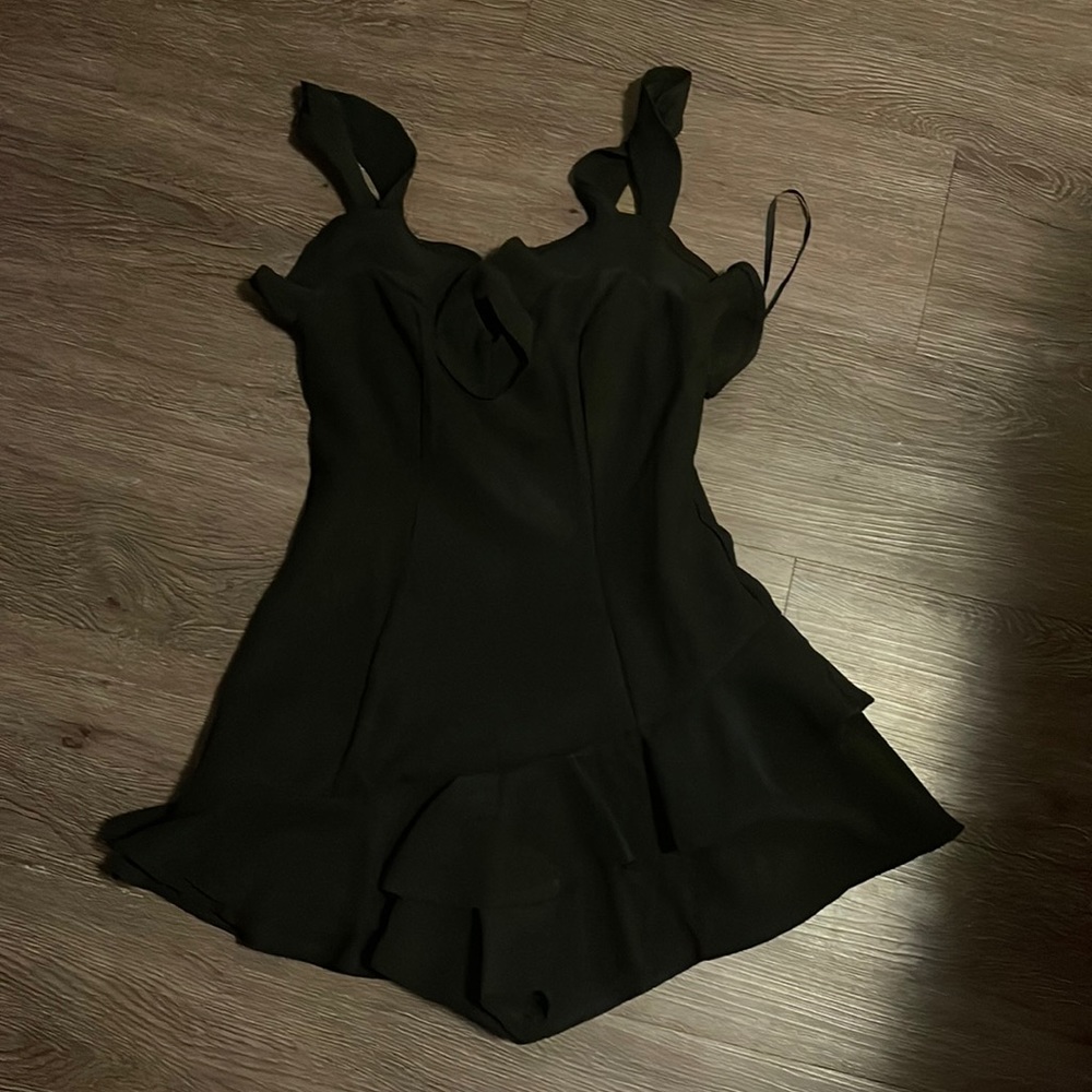 Hello Molly black flounce ruffle romper